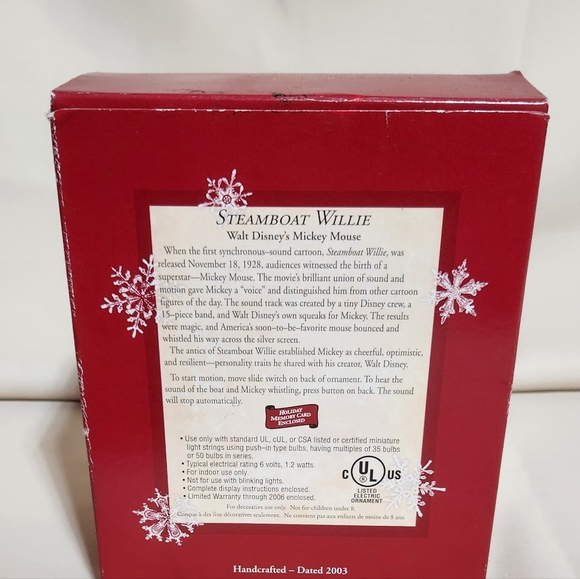 Steamboat Willie Hallmark Disney Keepsake NIB - Picture 2 of 8